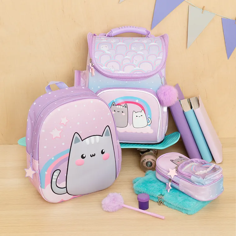 Kayokki, ghiozdan pentru prescolari, Pisicuta si curcubeu