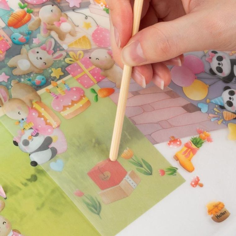 Kidea, autocolant, set creativ, ursuleti de plus