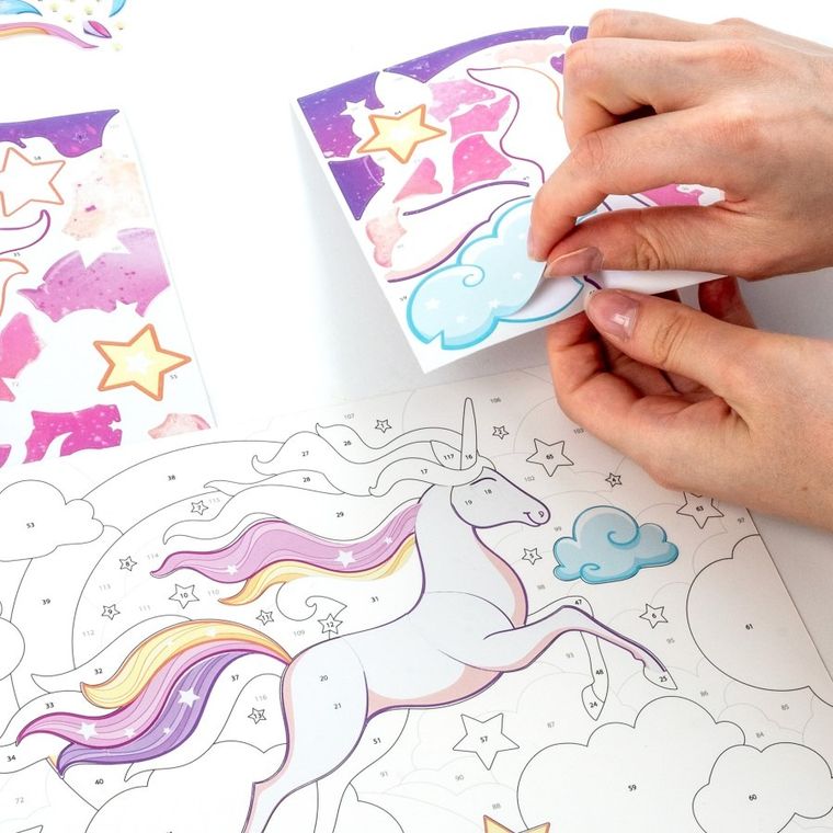 Kidea, Unicorn, autocolant cu numere