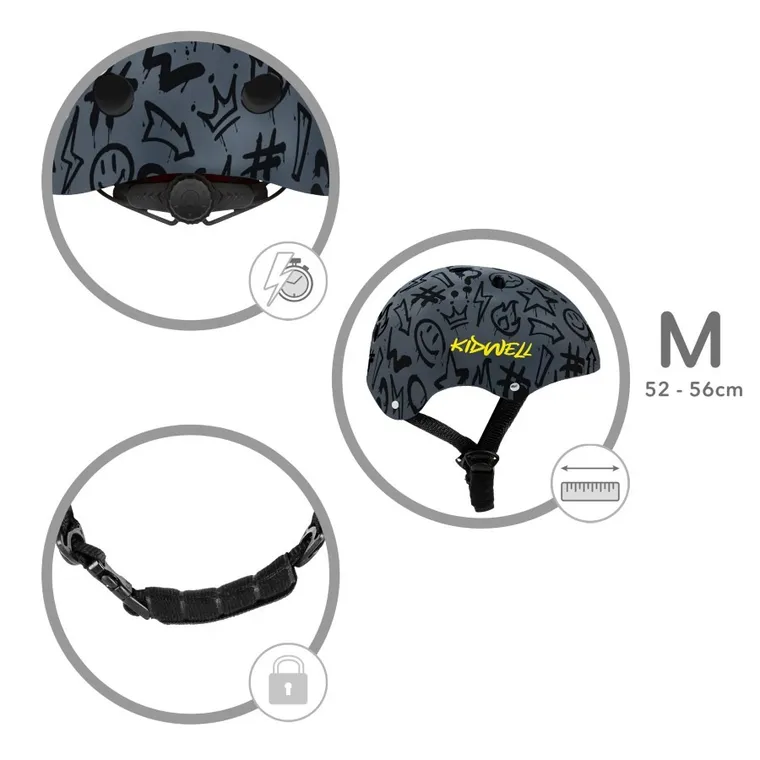 Kidwell, Orix Plus, casca de protectie, Graffiti, marime M