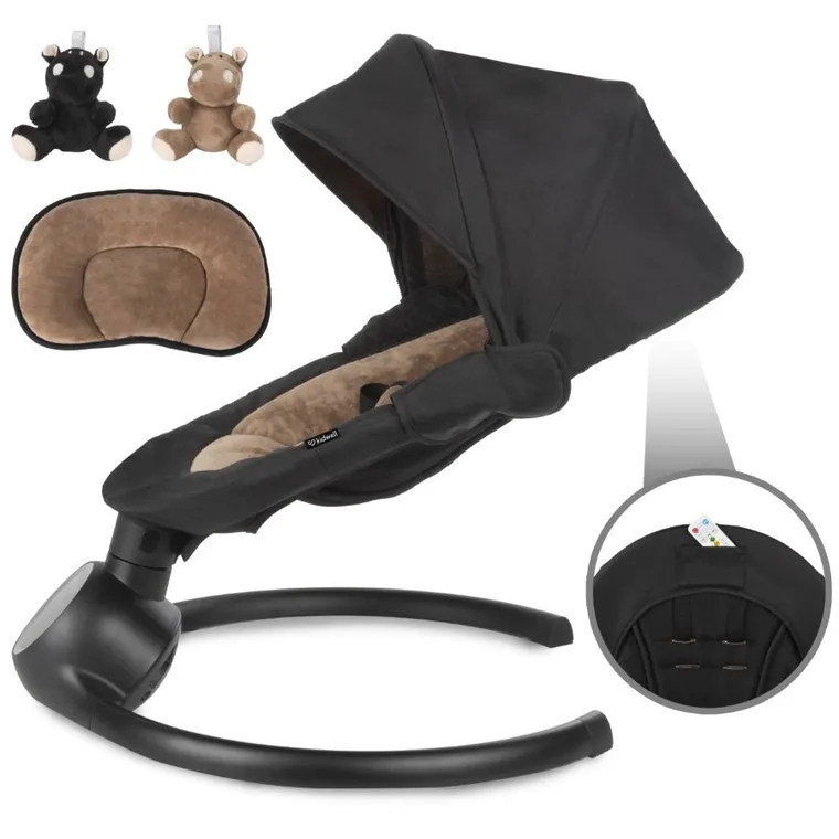 Kidwell, Reve, Scaun electric pentru bebelusi, 2in1, negru-auriu
