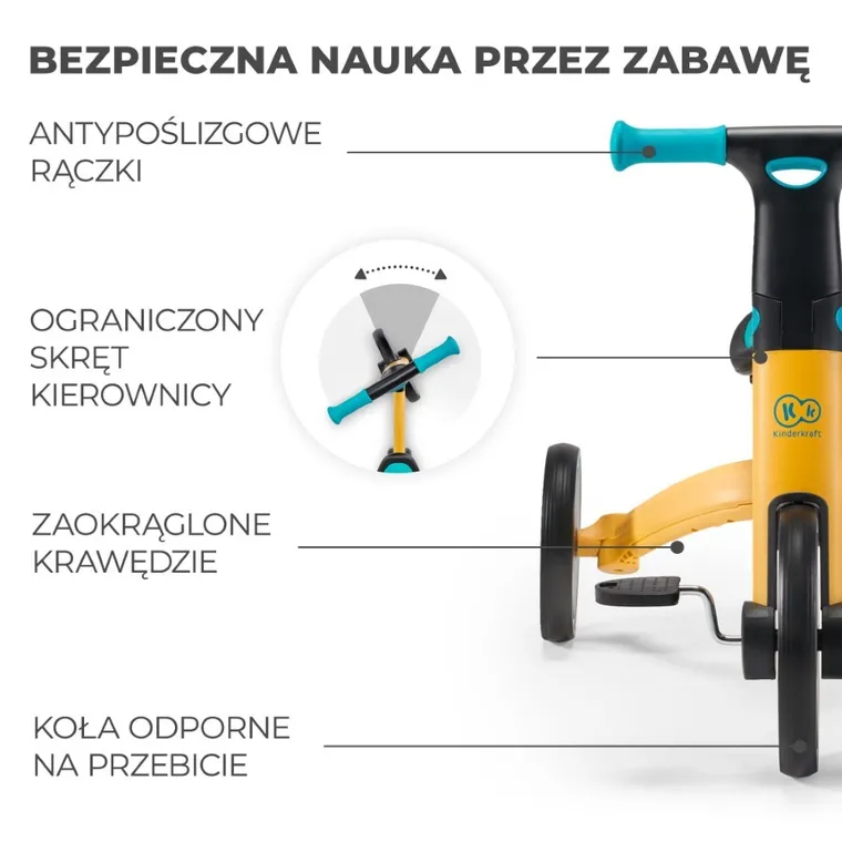 Kinderkraft, 4Trike, tricicleta, Primrose Yellow