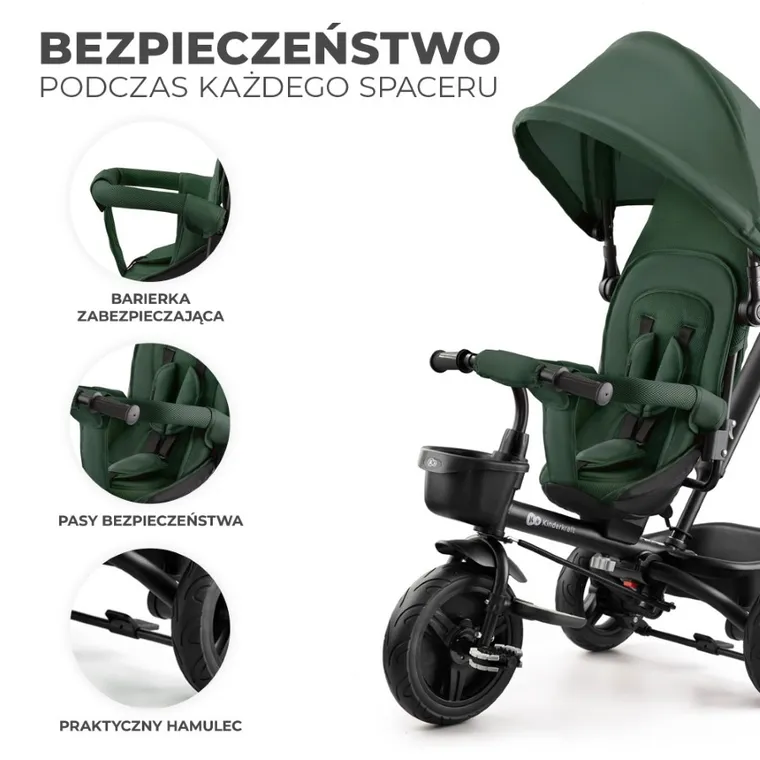 Kinderkraft, Aveo, bicicleta cu trei roti, Mystic Green