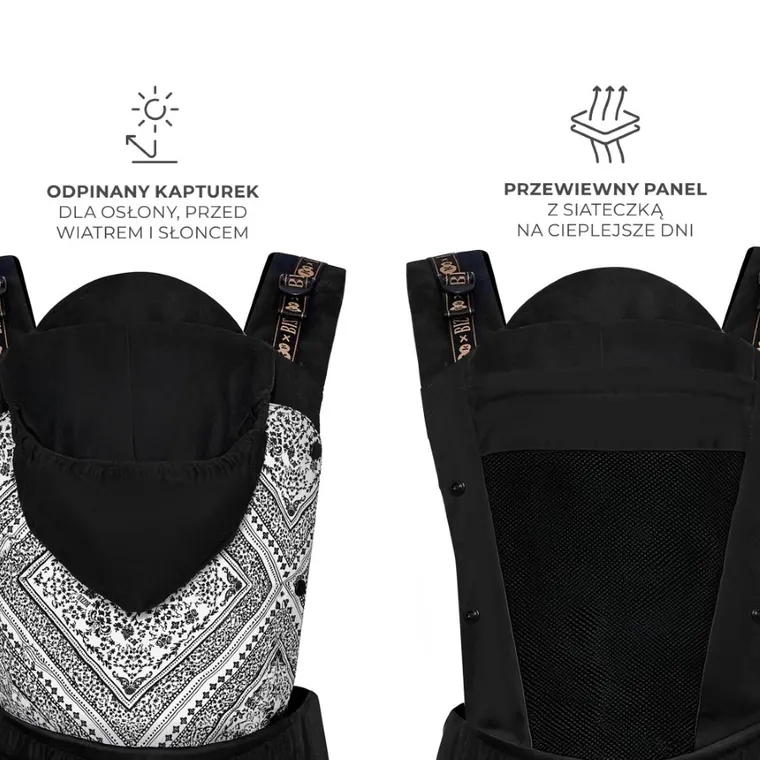 Kinderkraft, Bizuu, Huggy, marsupiu ergonomic, Lunar Black