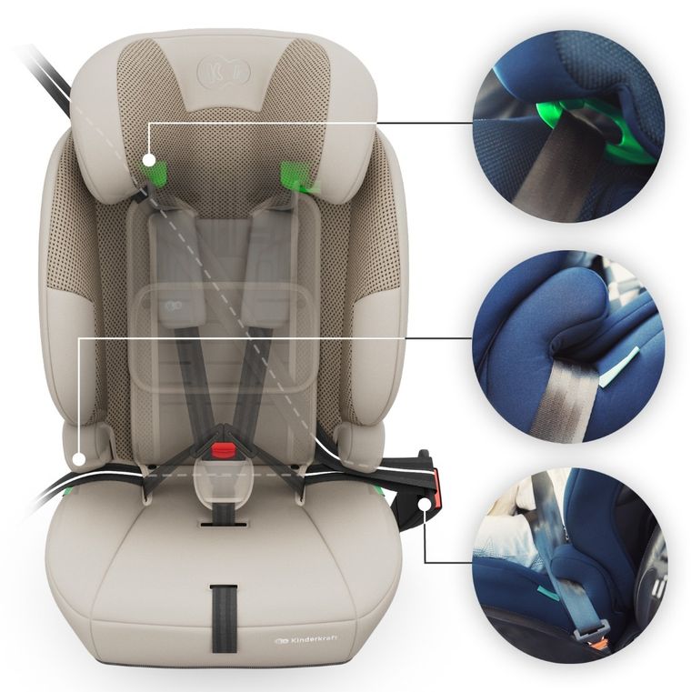 Kinderkraft, Comfort Up 2 Plus, i-Size, scaun auto, beige, 100-150 cm