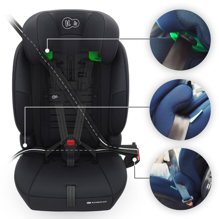 Kinderkraft, Comfort Up 2 Plus, i-Size, scaun auto, black, 100-150 cm