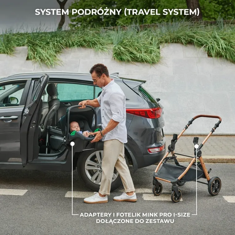 Kinderkraft, Esme Pro, carucior multifunctional 3in1, Sand Beige