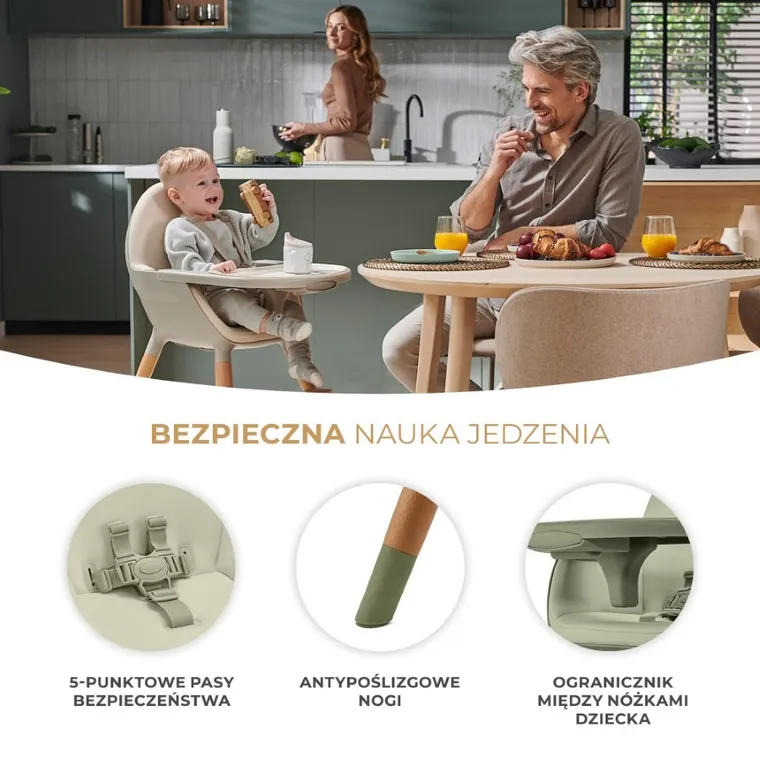 Kinderkraft, Fini 2, scaun de masa, verde