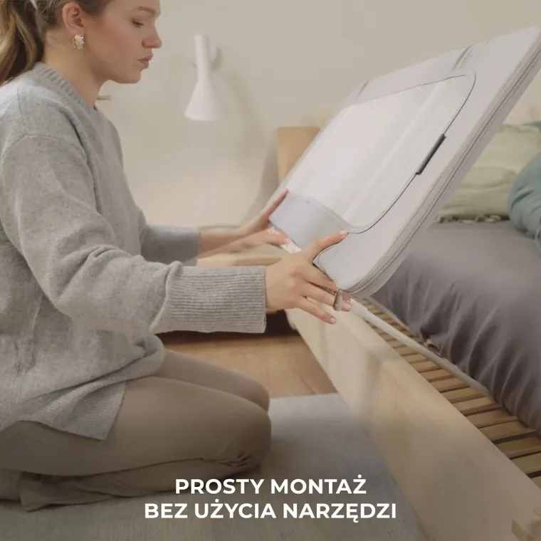 Kinderkraft, Guard and Dream, bariera pentru patut, Light Grey