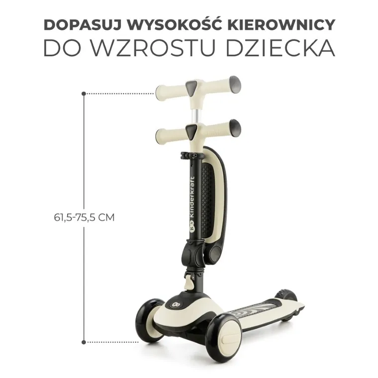 Kinderkraft, Halley, bicicleta si trotineta 2in1, Stone White