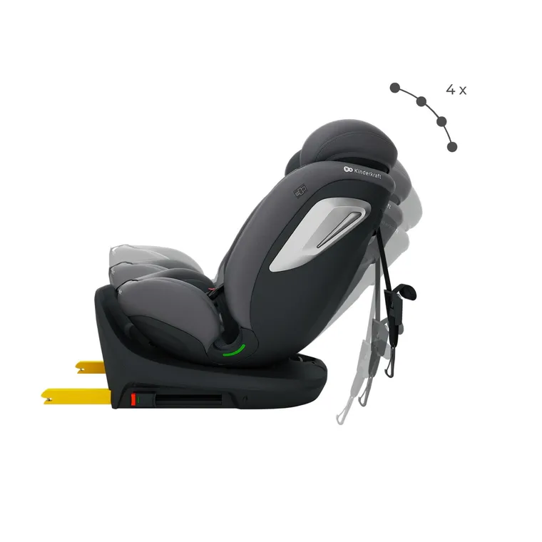 Kinderkraft, I-Grow 2 Plus, scaun auto, i-Size, gri, 40-150 cm