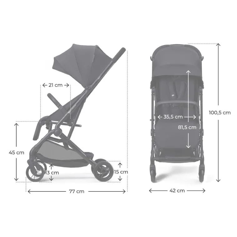 Kinderkraft, Indy 3, carucior sport, Coal Black