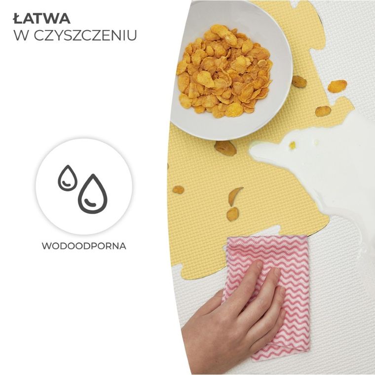 Kinderkraft, Luno Shapes, covoras din spuma puzzle 3D, galben