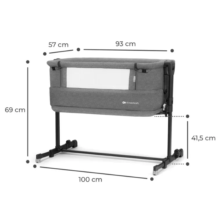 Kinderkraft, Neste Grow, patut suplimentar 3in1Dark Grey