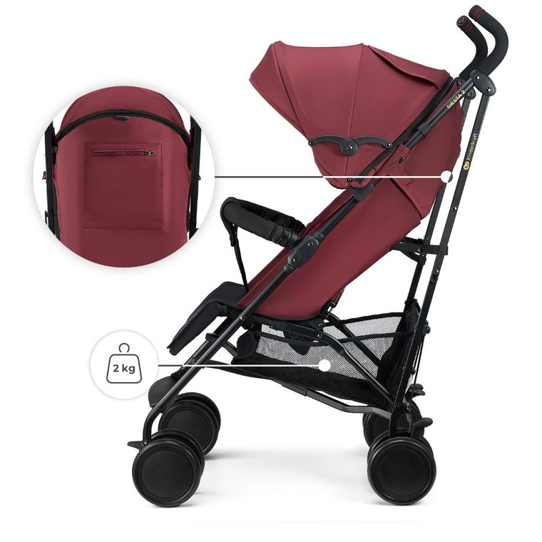 Kinderkraft, Siesta 2, carucior, Dark Ruby