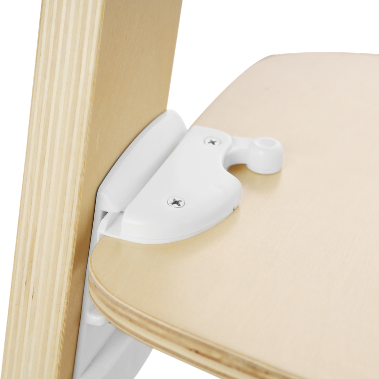 Lionelo, Floris, scaun inalt din lemn, White Natural