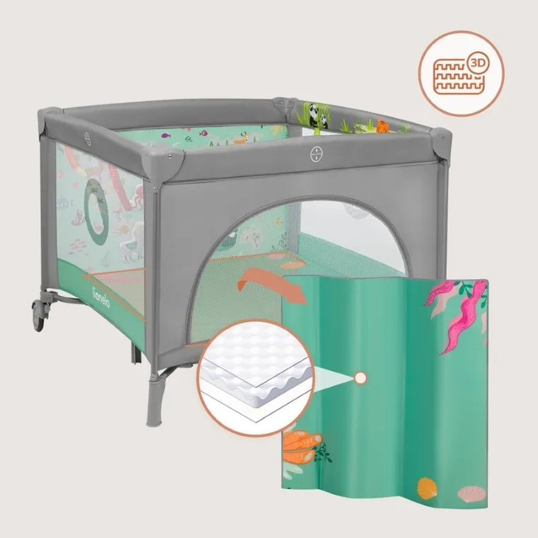 Lionelo, Mille Plus, parcul de joaca pentru copii, Grey Green