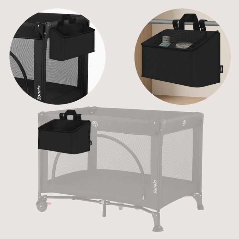 Lionelo, Sidepocket, organizator pentru patut, mediu, Black