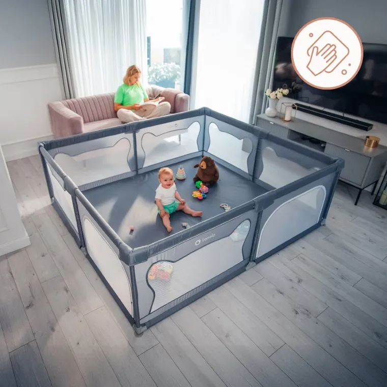 Lionelo, Willow XL, tarc de joaca pentru copii, Beige Sand