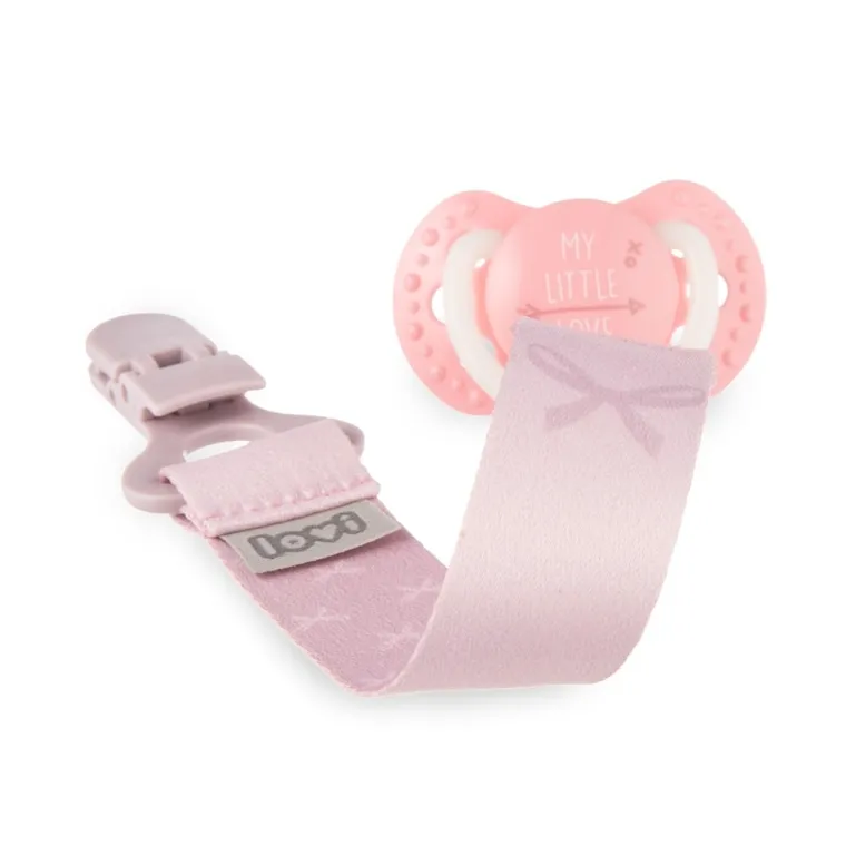 LOVI, Clips cu panglica pentru suzeta Baby Shower Girl, 0 m+