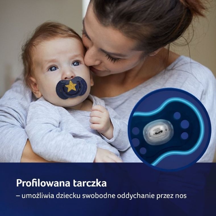 Lovi, Stardust Blue, suzeta dinamica din silicon, 3-6 luni, 2 buc.