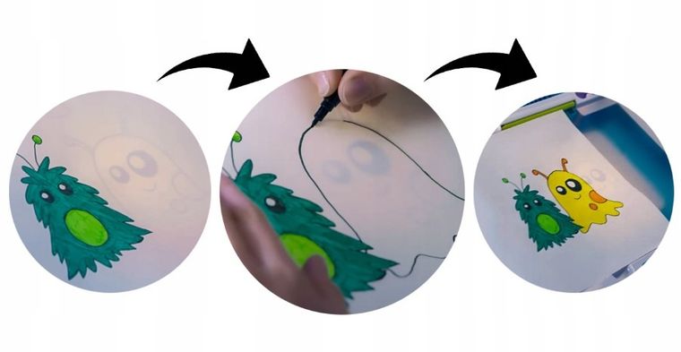 Maped Creativ, tabla alba iluminata cu sabloane de trasare