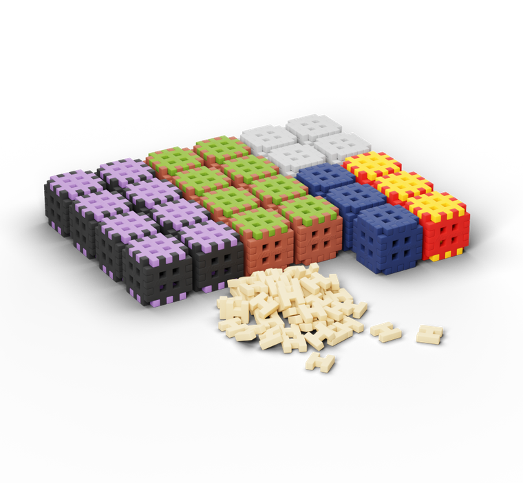Marioinex, Mini Waffle, Blocks, set de constructie, 206 + 30 piese gratuit