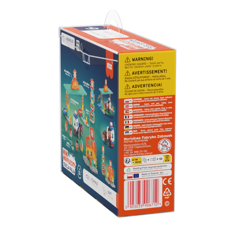 Marioinex, Mini Waffle, City, Statie de alimentare cu combustibil, set de constructie, 148 piese