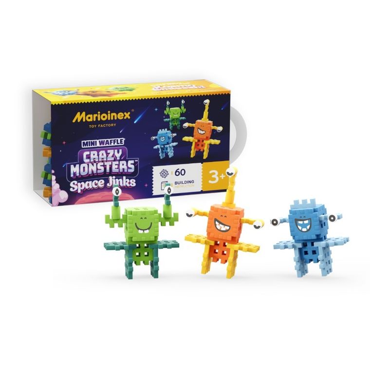 Marioinex, Mini Waffle, Crazy Monsters, Space Jinks, set de constructie, 60 piese