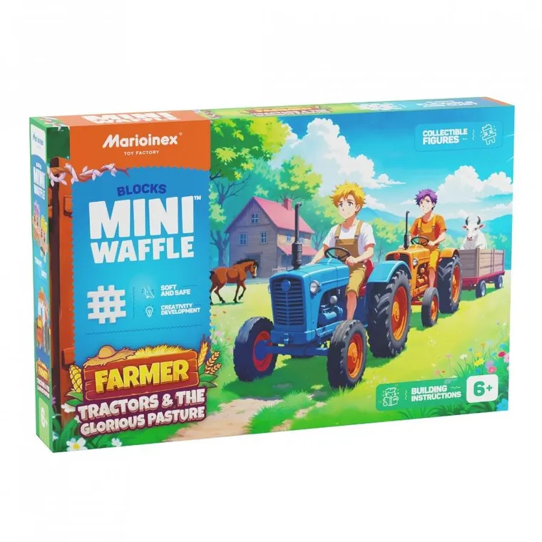 Marioinex, Mini Waffle, Fermier, set de constructie, 110 piese