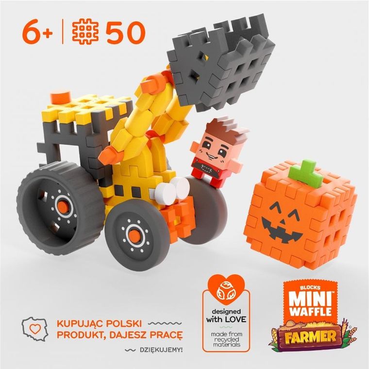 Marioinex, Mini Waffle, Fermier, set de constructie, 50 piese