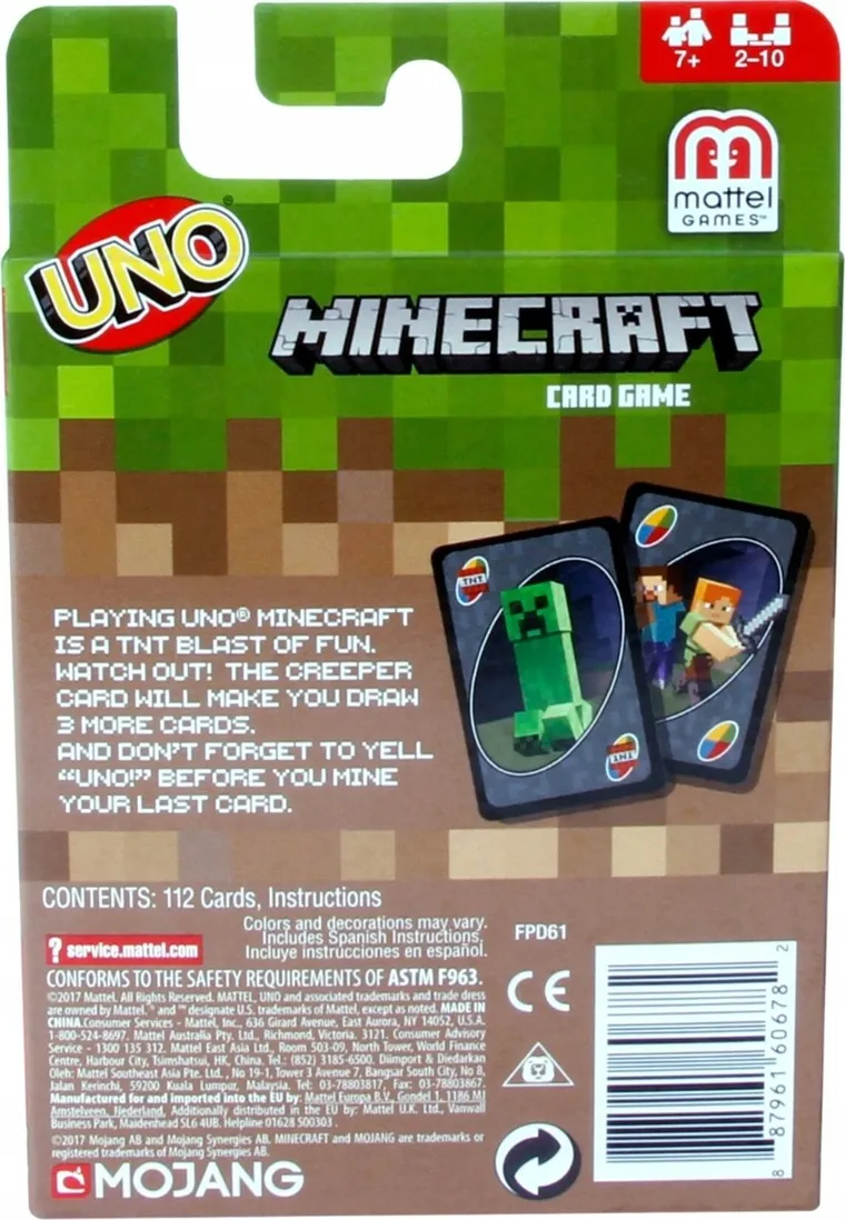 Mattel, UNO Minecraft, joc de carti