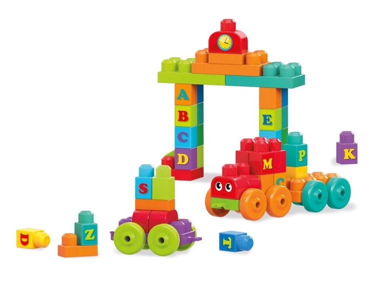 Mega Bloks, Trenul ABC, set de constructie, 60 piese