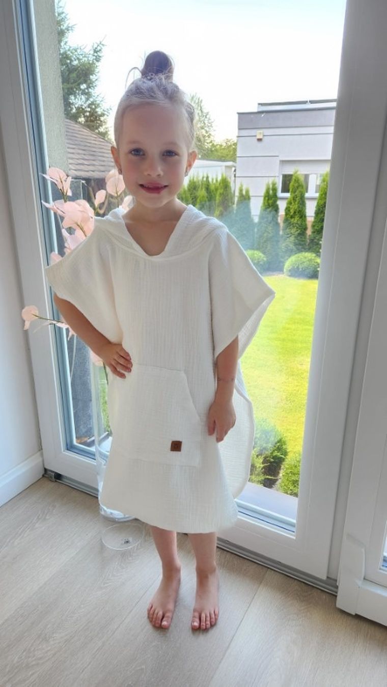 MimiNu, prosop tip poncho, culoare crem, 1-4 ani