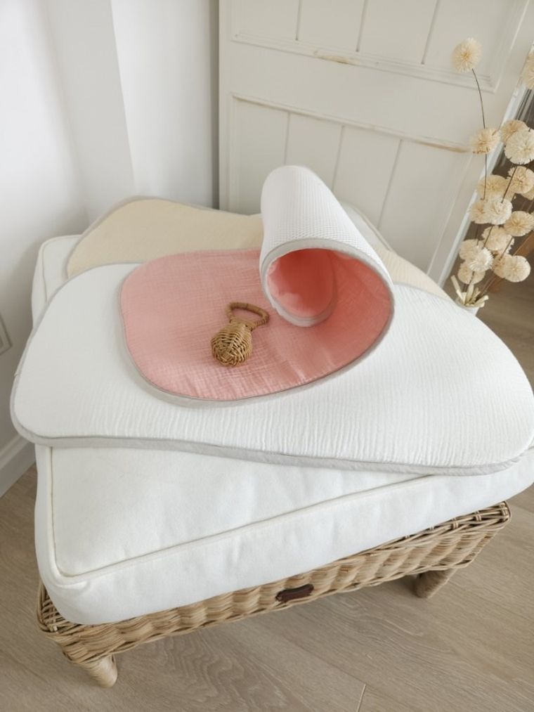 MimiNu, saltea respirabila pentru gondola, muselina, crema