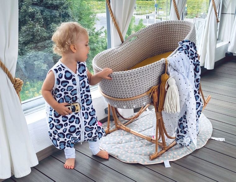 Motherhood, Sac de dormit din muselina, cu craci, 1-1,5 ani, Blue Classics