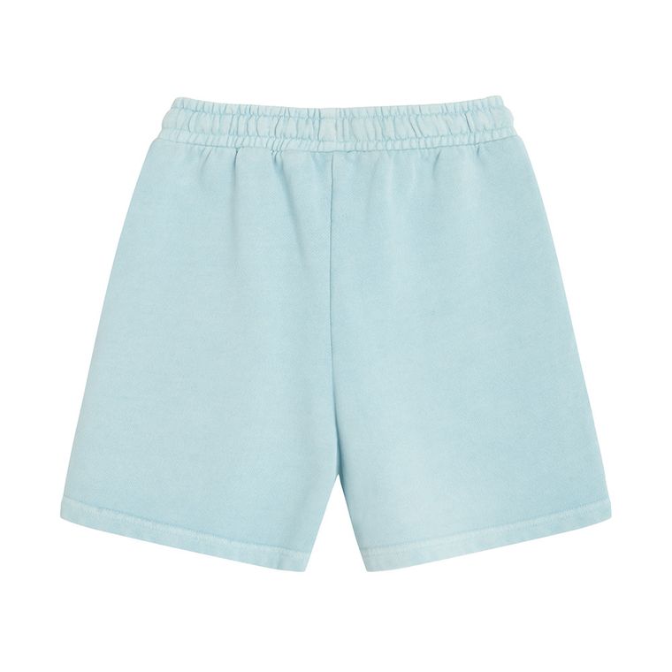 Pantaloni scurti loose albastri din bumbac pieptanat NOWEAR