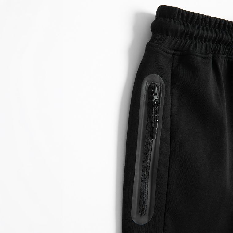 Pantaloni scurti regular negri cu snur NOWEAR