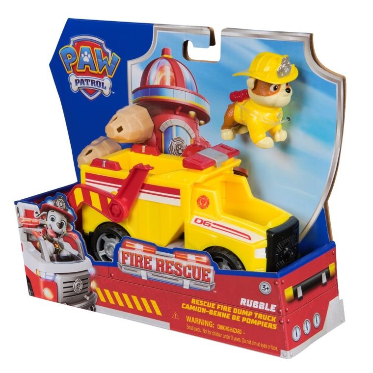 Paw Patrol, Fire Rescue, Rubble, masina cu figurina