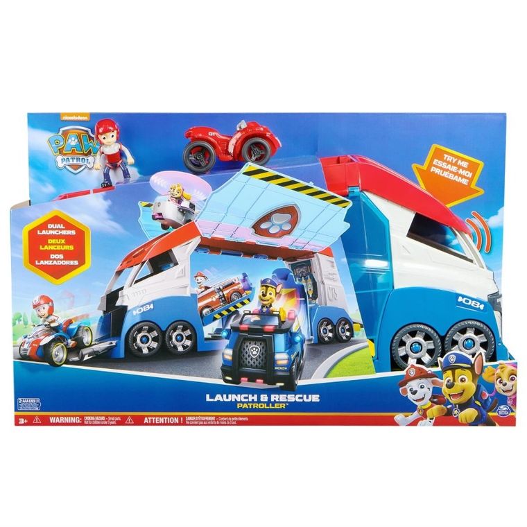Paw Patrol, Launch & Rescue Patroller, masina cu sunet + figurina Ryder