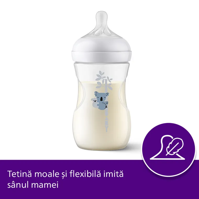 Philips Avent, Natural, Response, biberon, 260 ml, 1 luni+, koala, SCY903/67