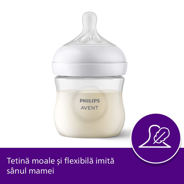 Philips Avent, Natural, Response, tetina pentru biberon, 1 luni+, SCY963/02