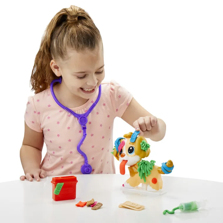 Play-Doh, Care 'n Carry Vet, set creativ + 4 cutii de plastilina GRATUIT, set promotional