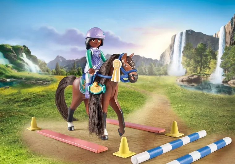 Playmobil, Horses of Waterfall, Zoe si Blaze cu obstacole, 71355