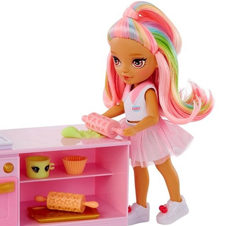 Rainbow High, Littles Dolls, Dessert Shop, Kandy, papusa fashion cu accesorii