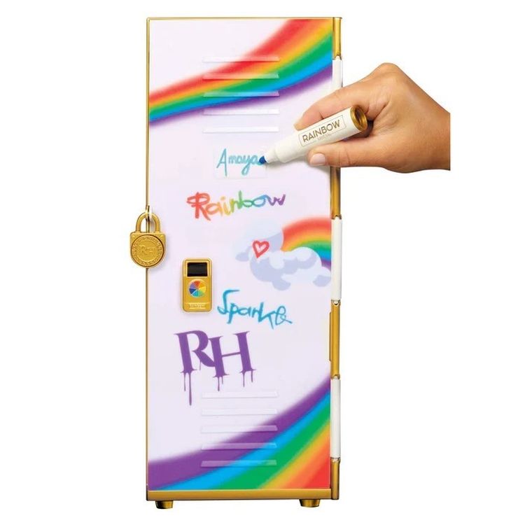 Rainbow High, Locker and Pinkly Paige, papusa fashion cu dulap