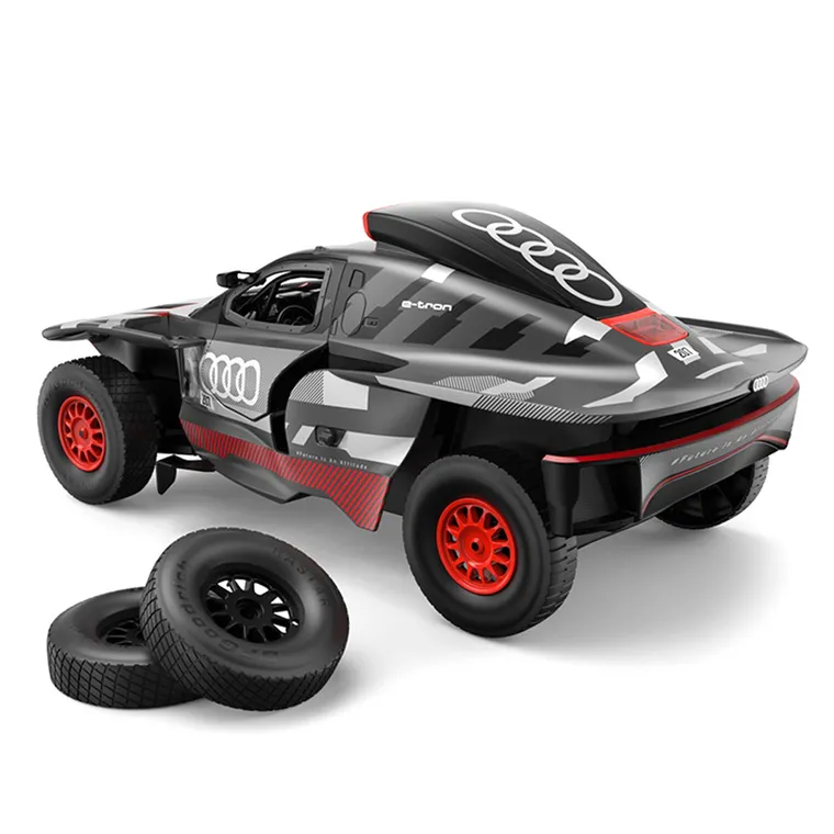 Rastar, Audi RS Q e-tron E2, vehicul cu telecomanda, gri-rosu, 1:14