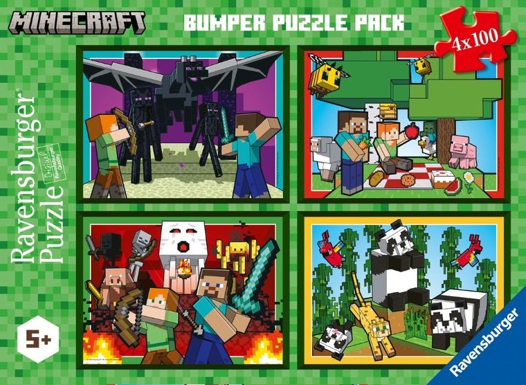 Ravensburger, Minecraft, puzzle, 4-100 piese