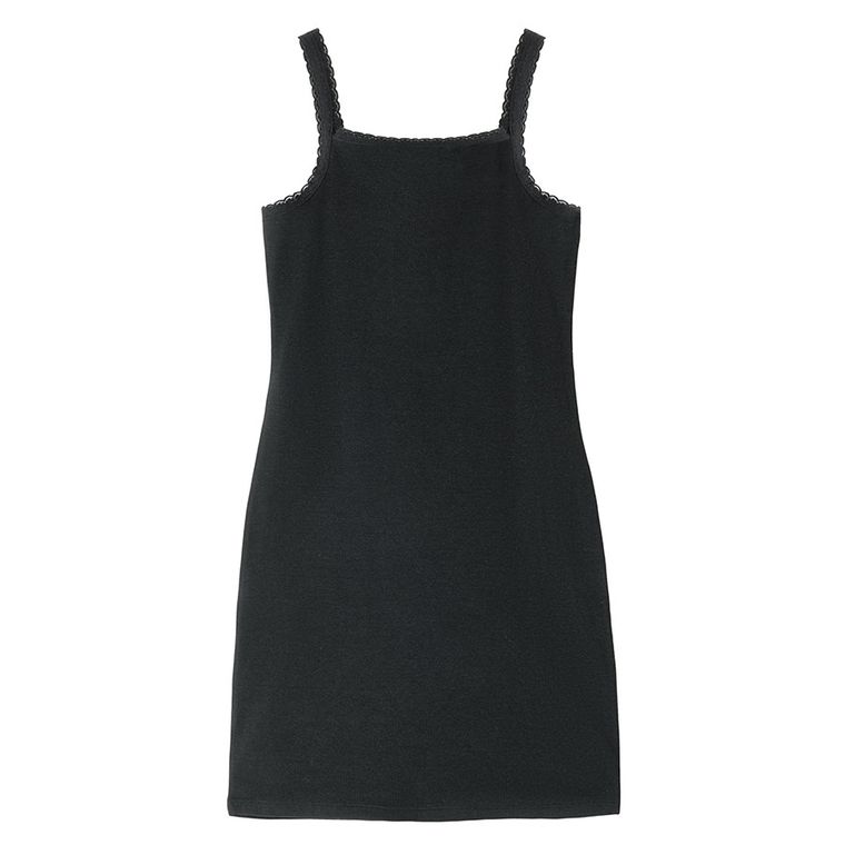 Rochie reiata cu bretele si dantela NOWEAR