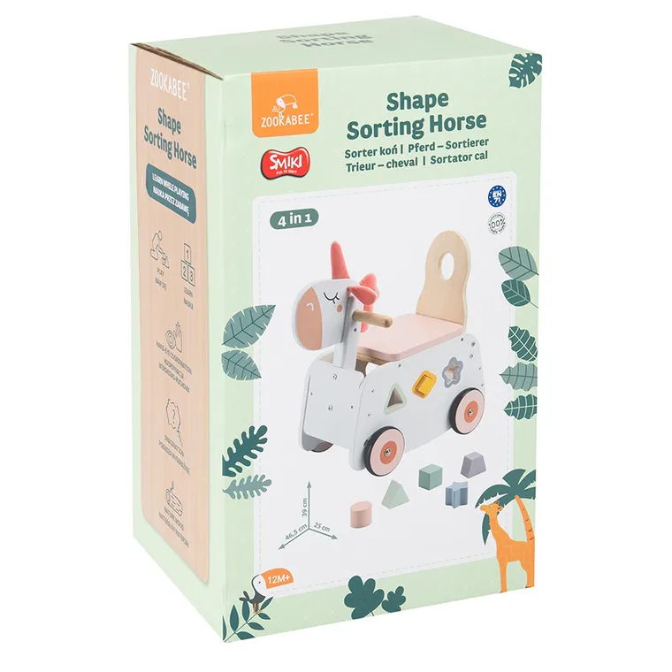 Smiki, Calut, jucarie din lemn fara pedale si piese de potrivit